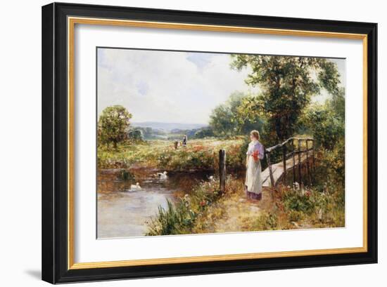 Gathering Poppies Near Winchester, England-Ernest Walbourn-Framed Giclee Print