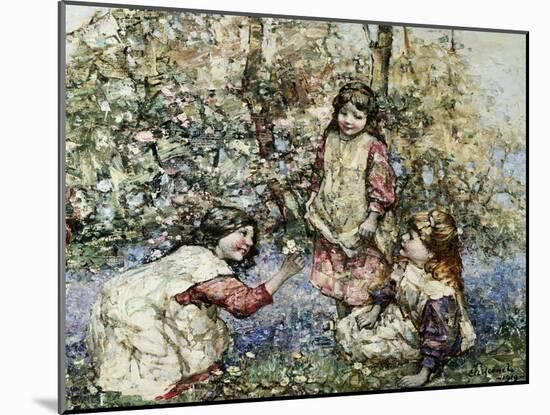 Gathering Primroses, 1919-Edward Atkinson Hornel-Mounted Giclee Print