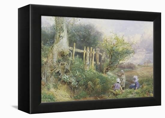 Gathering Primroses-Myles Birket Foster-Framed Premier Image Canvas