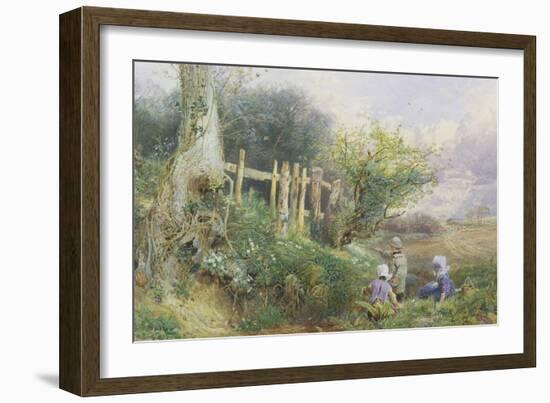 Gathering Primroses-Myles Birket Foster-Framed Giclee Print