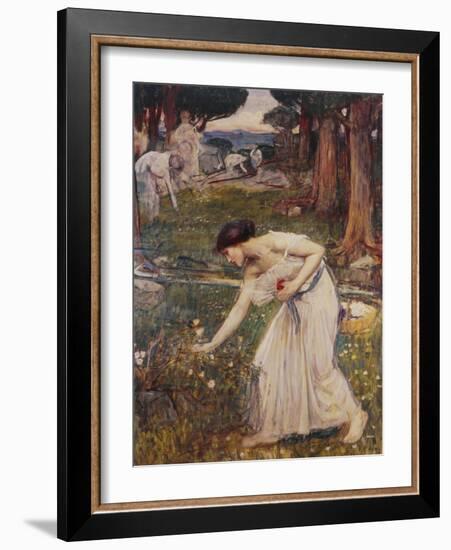 Gathering Rosebuds-John William Waterhouse-Framed Giclee Print