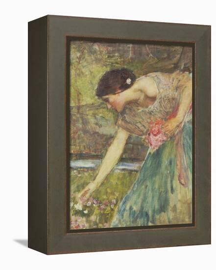 Gathering Roses-John William Waterhouse-Framed Premier Image Canvas