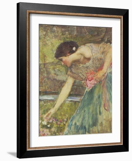 Gathering Roses-John William Waterhouse-Framed Giclee Print