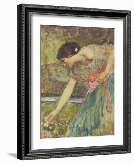 Gathering Roses-John William Waterhouse-Framed Giclee Print