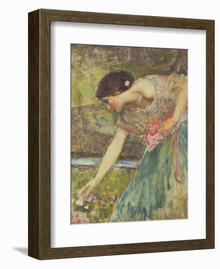 Gathering Roses-John William Waterhouse-Framed Giclee Print