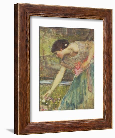 Gathering Roses-John William Waterhouse-Framed Giclee Print