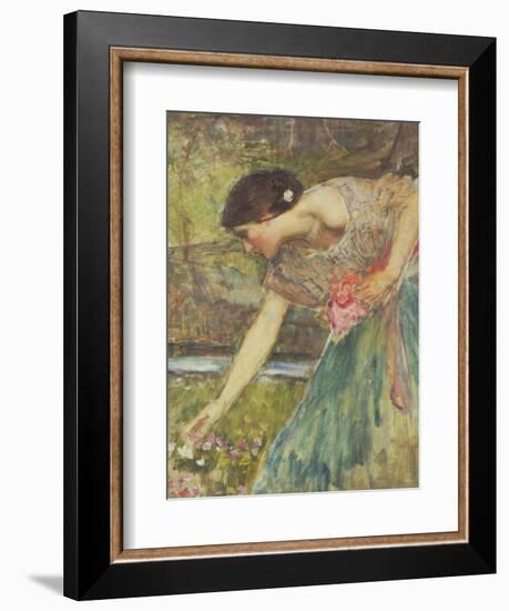 Gathering Roses-John William Waterhouse-Framed Giclee Print