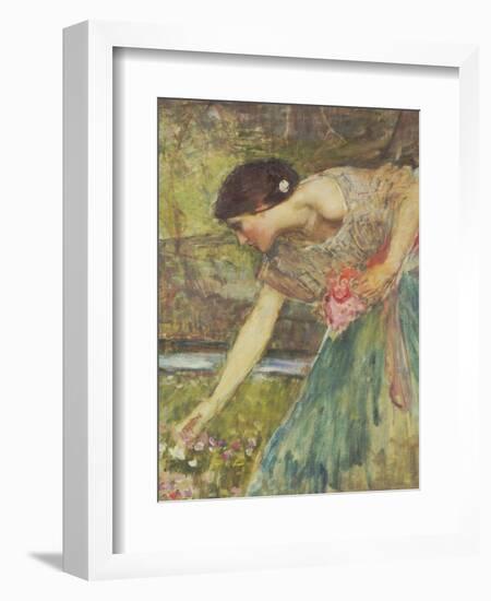 Gathering Roses-John William Waterhouse-Framed Giclee Print