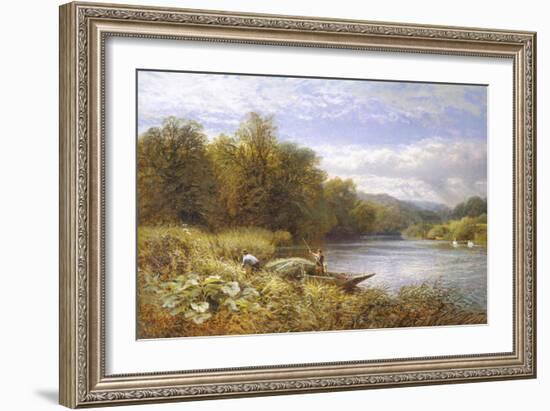 Gathering Rushes on the Thames near Wargrave-Alfred Augustus Glendenning-Framed Giclee Print