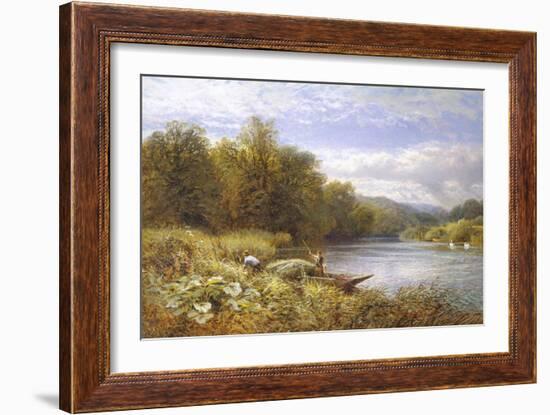 Gathering Rushes on the Thames near Wargrave-Alfred Augustus Glendenning-Framed Giclee Print