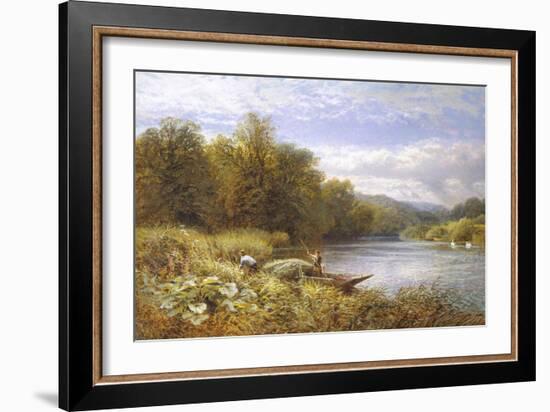 Gathering Rushes on the Thames near Wargrave-Alfred Augustus Glendenning-Framed Giclee Print