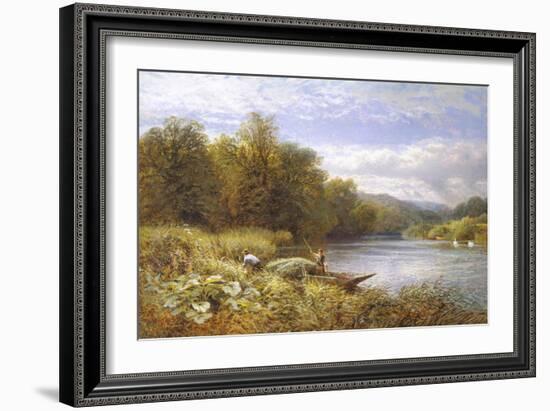 Gathering Rushes on the Thames near Wargrave-Alfred Augustus Glendenning-Framed Giclee Print