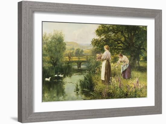 Gathering Spring Flowers-Henry John Yeend King-Framed Giclee Print