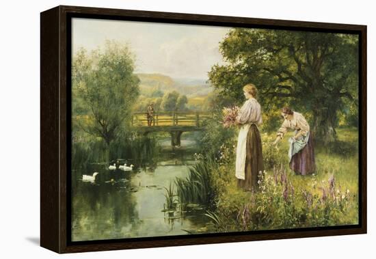 Gathering Spring Flowers-Henry John Yeend King-Framed Premier Image Canvas