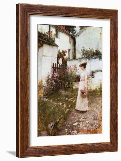 Gathering Summer Flowers in a Devonshire Garden, 1893-John William Waterhouse-Framed Giclee Print