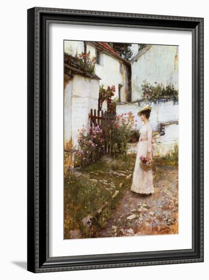 Gathering Summer Flowers in a Devonshire Garden, 1893-John William Waterhouse-Framed Giclee Print