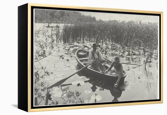 Gathering Water-Lilies (Collection of Water Lilies)-Peter Henry Emerson-Framed Premier Image Canvas