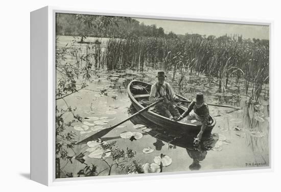 Gathering Water Lillies-Emerson Peter Henry-Framed Premier Image Canvas