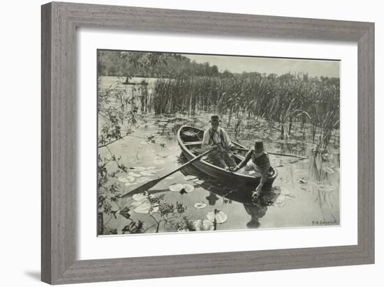 Gathering Water Lillies-Emerson Peter Henry-Framed Giclee Print