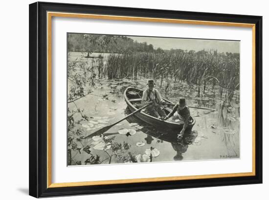 Gathering Water Lillies-Emerson Peter Henry-Framed Giclee Print