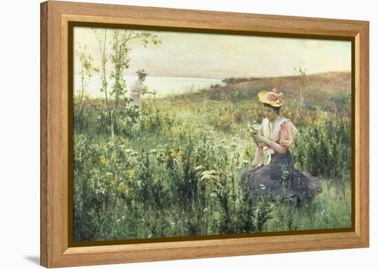 Gathering Wild Flowers-Alfred Augustus Glendenning-Framed Premier Image Canvas