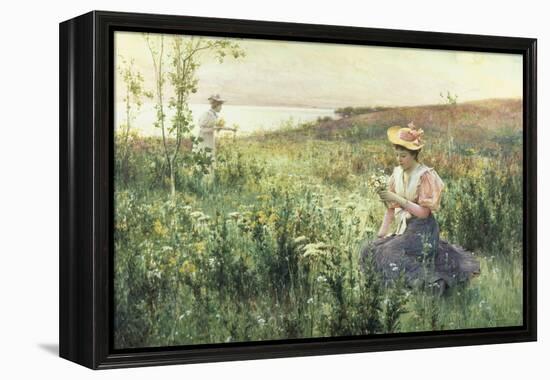 Gathering Wild Flowers-Alfred Augustus Glendenning-Framed Premier Image Canvas