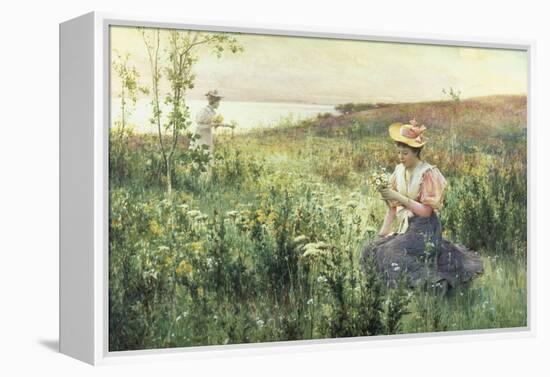 Gathering Wild Flowers-Alfred Augustus Glendenning-Framed Premier Image Canvas