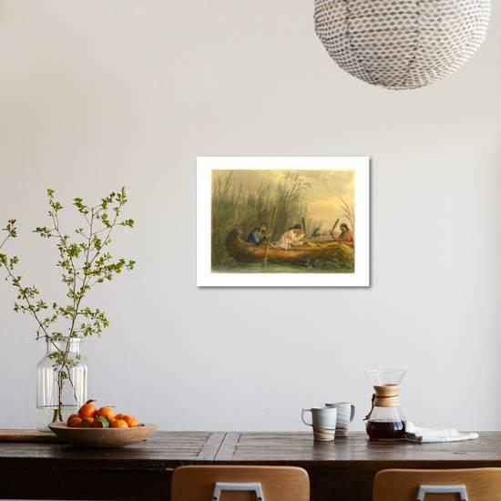 Gathering Wild Rice 1853 Giclee Print Seth Eastman Art Com