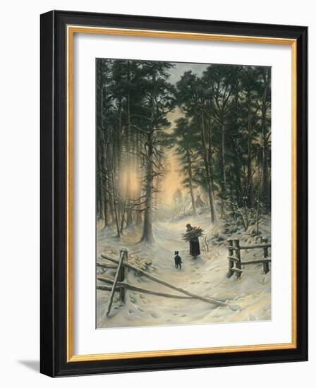 Gathering Winter Fuel-Joseph Farquharson-Framed Giclee Print