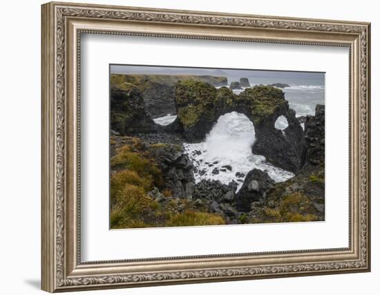 Gatklettur basalt rock arch on the Snaefellsness Peninsula, Iceland, Polar Regions-Jon Reaves-Framed Photographic Print
