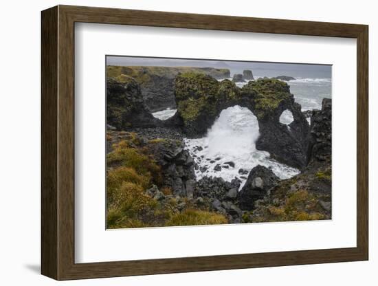 Gatklettur basalt rock arch on the Snaefellsness Peninsula, Iceland, Polar Regions-Jon Reaves-Framed Photographic Print