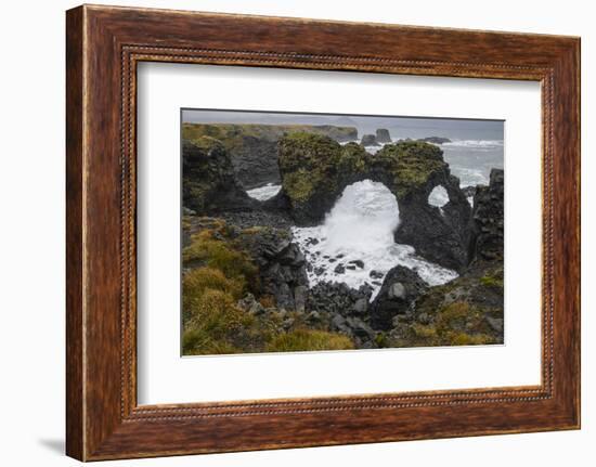 Gatklettur basalt rock arch on the Snaefellsness Peninsula, Iceland, Polar Regions-Jon Reaves-Framed Photographic Print