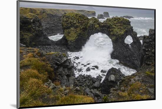 Gatklettur basalt rock arch on the Snaefellsness Peninsula, Iceland, Polar Regions-Jon Reaves-Mounted Photographic Print