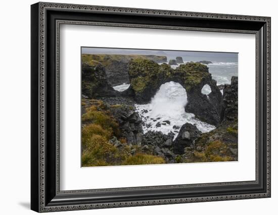 Gatklettur basalt rock arch on the Snaefellsness Peninsula, Iceland, Polar Regions-Jon Reaves-Framed Photographic Print