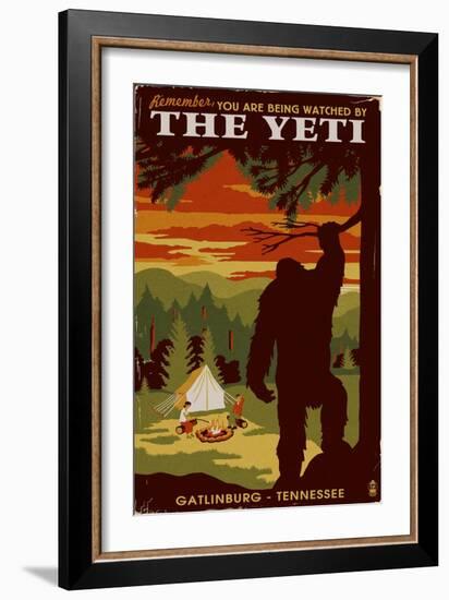 Gatlinburg, Tennessee - Youre Being Watched by the Yeti-Lantern Press-Framed Art Print