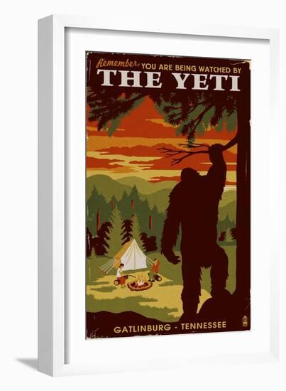 Gatlinburg, Tennessee - Youre Being Watched by the Yeti-Lantern Press-Framed Art Print
