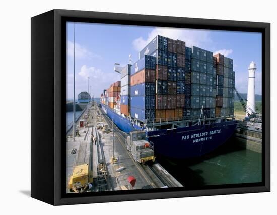 Gatun Locks, Panama Canal, Panama, Central America-Bruno Morandi-Framed Premier Image Canvas