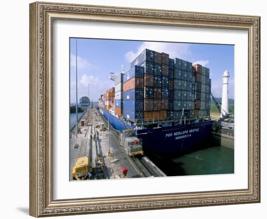 Gatun Locks, Panama Canal, Panama, Central America-Bruno Morandi-Framed Photographic Print