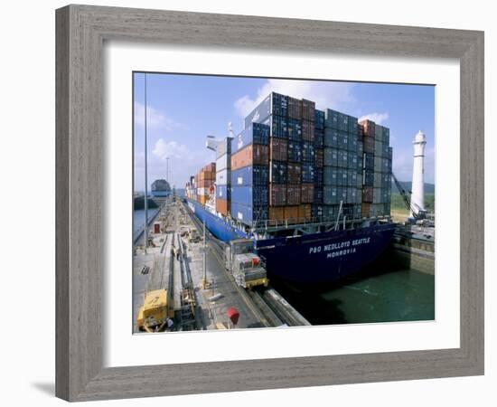 Gatun Locks, Panama Canal, Panama, Central America-Bruno Morandi-Framed Photographic Print