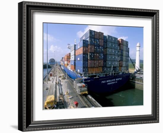 Gatun Locks, Panama Canal, Panama, Central America-Bruno Morandi-Framed Photographic Print