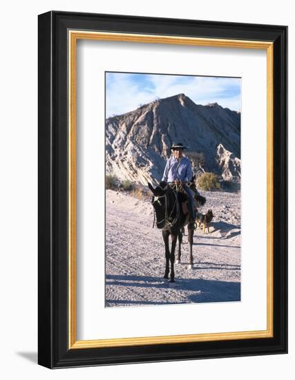 Gaucho in Quebrada de las Flechas near Salta, Argentina-null-Framed Art Print