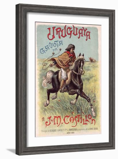 Gaucho Using Bolas-null-Framed Art Print