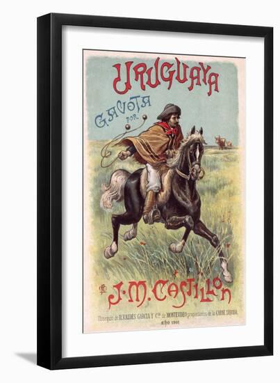 Gaucho Using Bolas-null-Framed Art Print