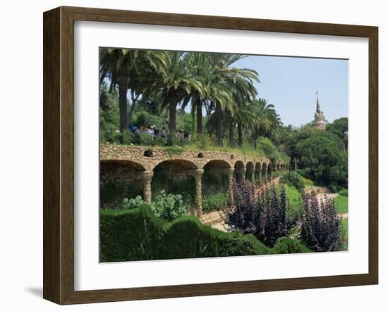 Gaudi Achitecture and Gardens, Gaudi Guell Park, Barcelona, Catalonia, Spain-Robert Harding-Framed Photographic Print