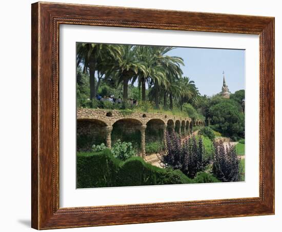 Gaudi Achitecture and Gardens, Gaudi Guell Park, Barcelona, Catalonia, Spain-Robert Harding-Framed Photographic Print