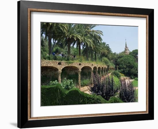 Gaudi Achitecture and Gardens, Gaudi Guell Park, Barcelona, Catalonia, Spain-Robert Harding-Framed Photographic Print
