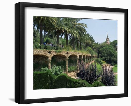 Gaudi Achitecture and Gardens, Gaudi Guell Park, Barcelona, Catalonia, Spain-Robert Harding-Framed Photographic Print