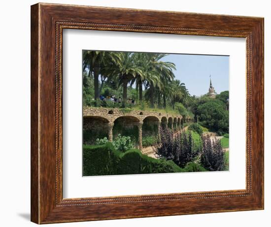 Gaudi Achitecture and Gardens, Gaudi Guell Park, Barcelona, Catalonia, Spain-Robert Harding-Framed Photographic Print