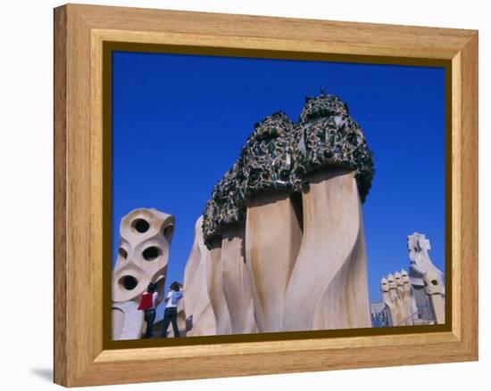 Gaudi Architecture, Casa Mila, La Pedrera House, Catalunya (Catalonia) (Cataluna), Spain-Gavin Hellier-Framed Premier Image Canvas