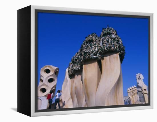 Gaudi Architecture, Casa Mila, La Pedrera House, Catalunya (Catalonia) (Cataluna), Spain-Gavin Hellier-Framed Premier Image Canvas